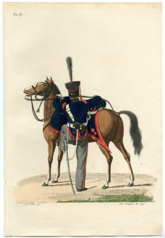 Antique Print-MILITARY-UNIFORM-27-CANNONEER-HORSE-ARTILLERY-Teupken-Bemme-1823