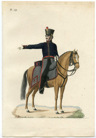 Antique Print-MILITARY-UNIFORM-29-SERGEANT-HORSE-SUPPLY-Teupken-Portman-1823
