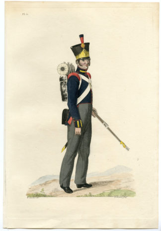 Antique Print-MILITARY-UNIFORM-PL.31-SOLDIER-BOMB-SAPPER-Teupken-Portman-1823