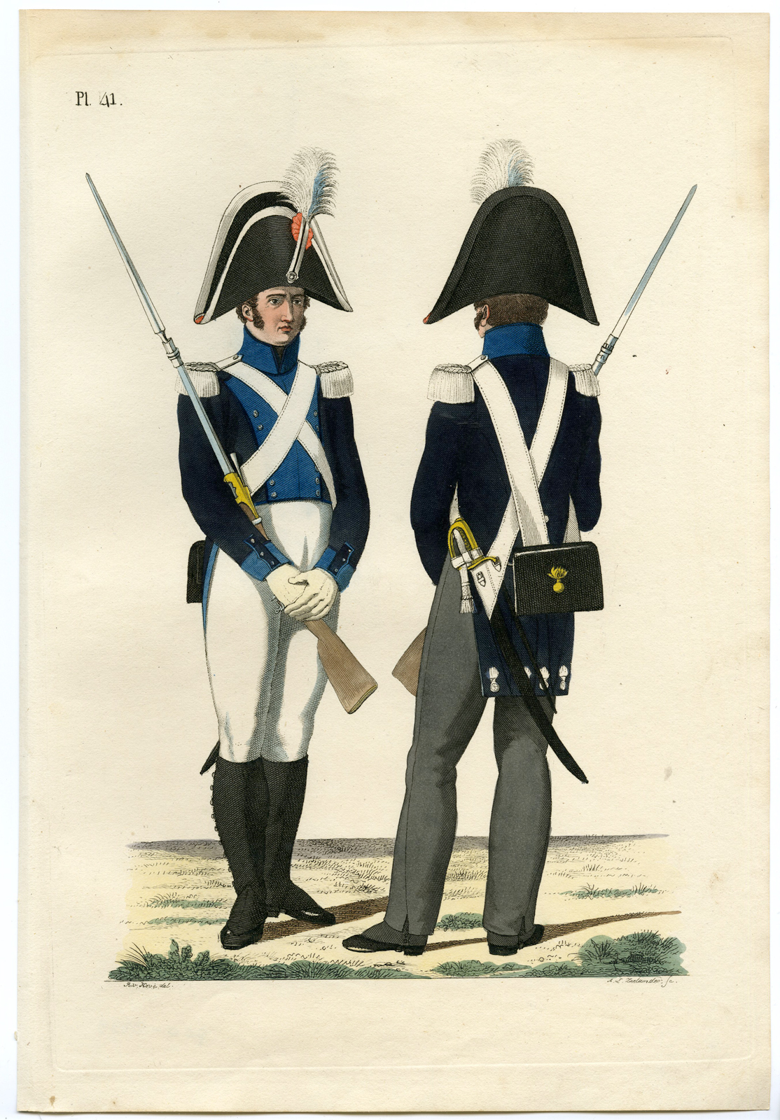 Pco 3339 416x597 Antique Print-MILITARY-ARMY-UNIFORM-41-GENDARMERY-MARSHAL-Teupken-Zeelander-1823