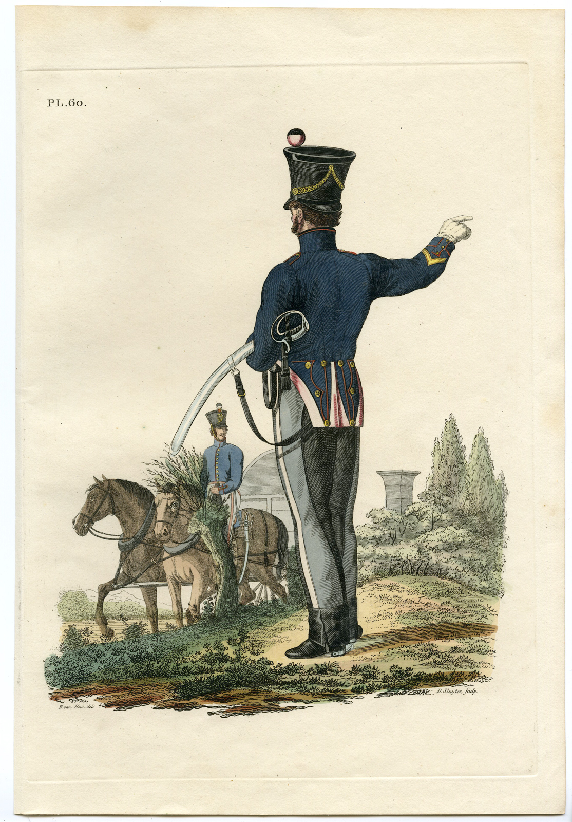 , Antique Print-MILITARY-ARMY-PL.60-ARTILLERY-TRANSPORT-Teupken-Sluyter-1823, Pictura Antique Prints