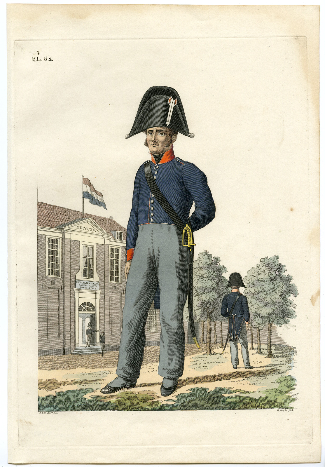 , Antique Print-MILITARY-PL.62-INVALID-VETERAN-SOLDIERS-Teupken-Sluyter-1823, Pictura Antique Prints