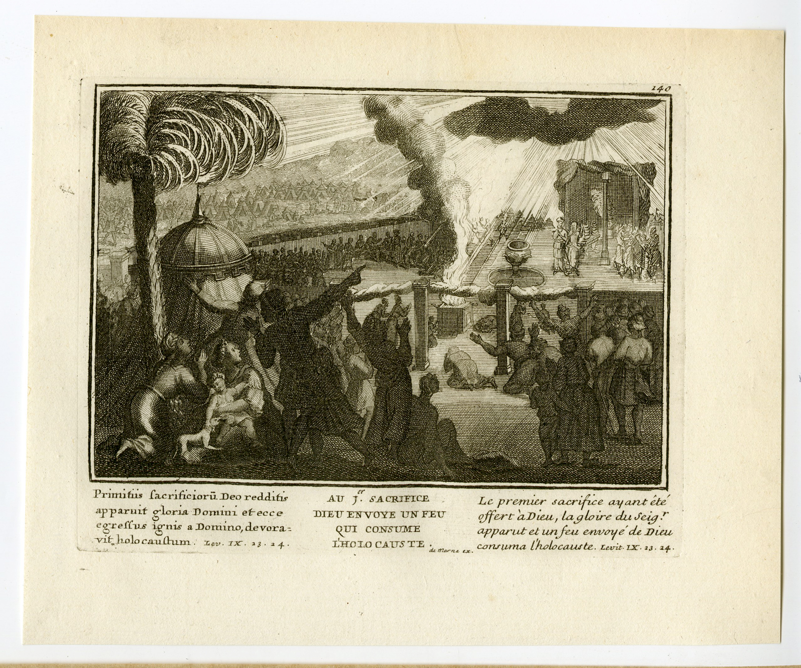 , Antique Print-RELIGIOUS-FIRST OFFER-CONSUMED -Mourentore-1743, Pictura Antique Prints