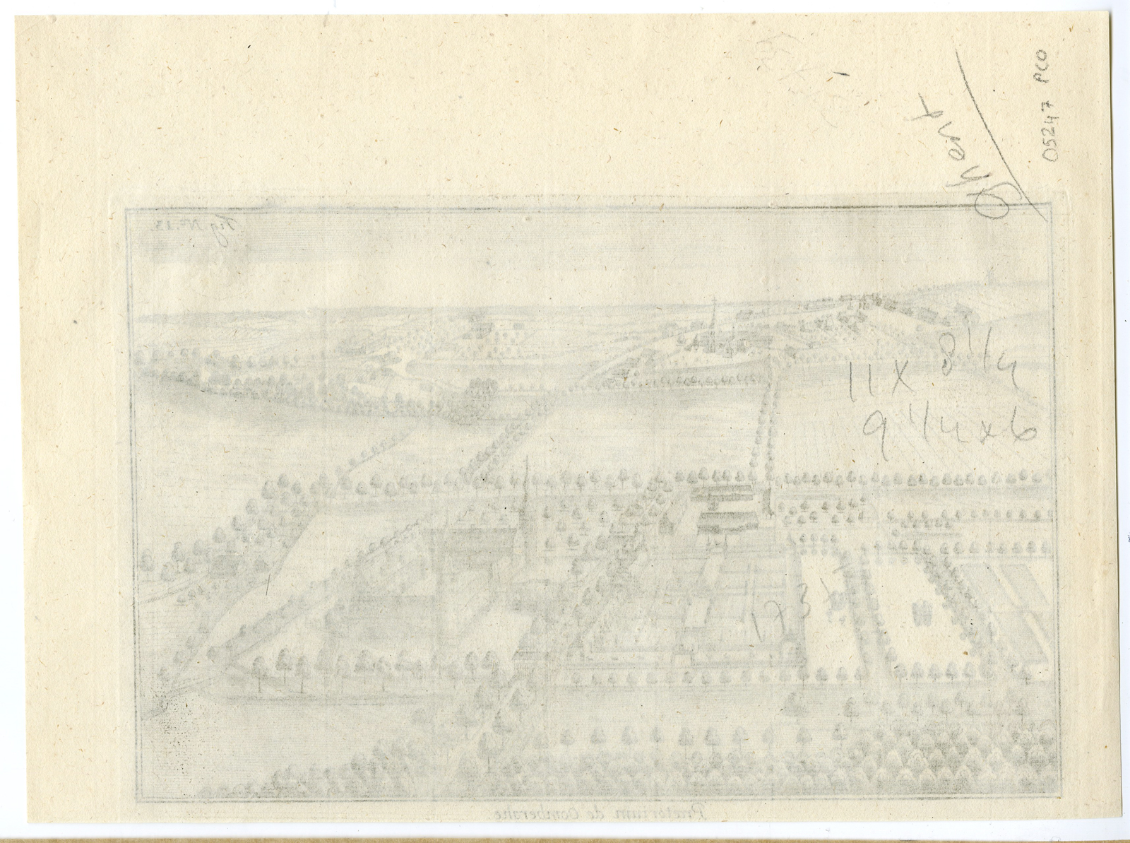 , Antique Print-CASTLE OOMBERGHE-GENT-GHENT-BELGIUM-Sanderus-1735, Pictura Antique Prints