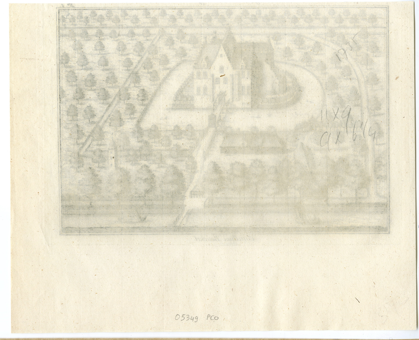 , Antique Print-CASTLE BOUCKEL-BELGIUM-Sanderus-1735, Pictura Antique Prints