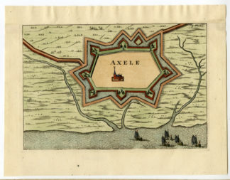 Antique Print-ANTIQUE MAP-AXELE-AXE-BELGIUM-Veelwaard-1735