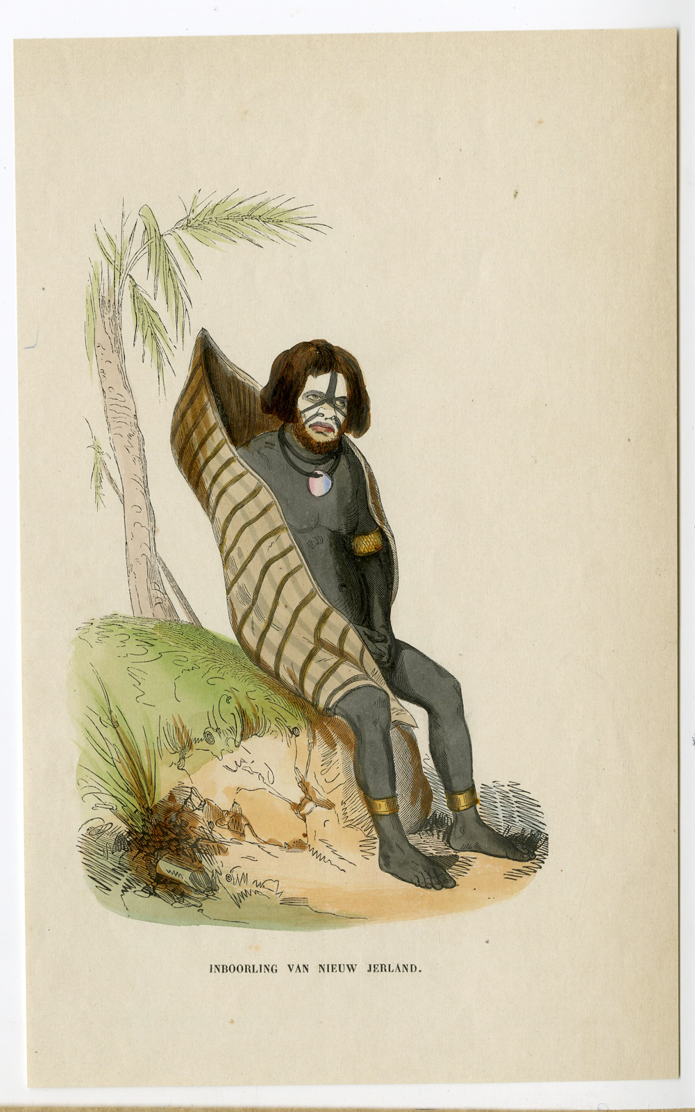 , Antique Print-PRINT-NATIVE MAN-PAPUA NEW GUINEA-NEW IRELAND-Anonymous-1854, Pictura Antique Prints