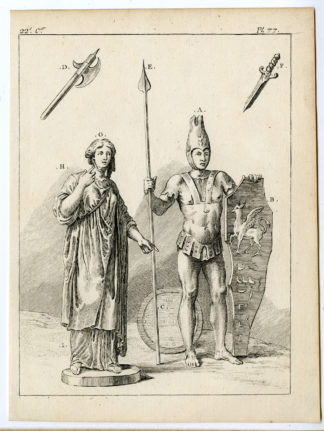 Antique Print-COSTUME-GREEK-ROMAN-SOLDIER-Anonymous-1786