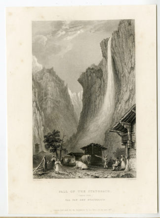 Antique Print-FALL-STAUBACH-SWITZERLAND-Bartlett-1836