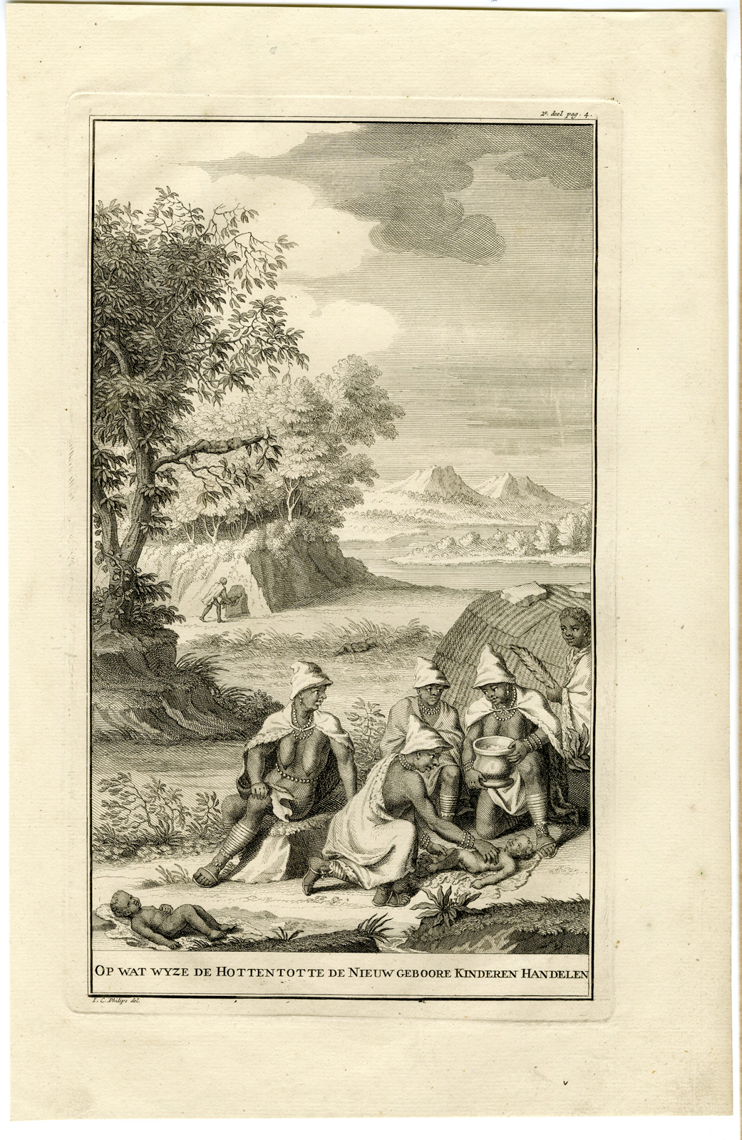 , Antique Print-BIRTH-HOTTENTOTS-AFRICA-Anonymous-1727, Pictura Antique Prints
