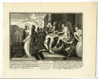 Antique Print-RELIGIOUS-PILATE-JESUS-Mourentore-1743
