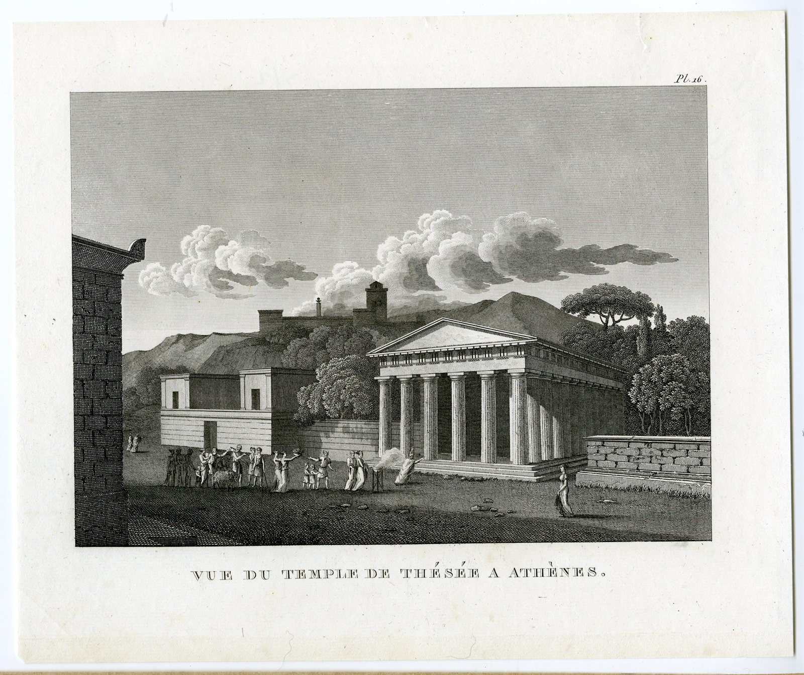 , Antique Print-TEMPLE-THESEE-ATHENS-GREECE-Anacharsis-1824, Pictura Antique Prints