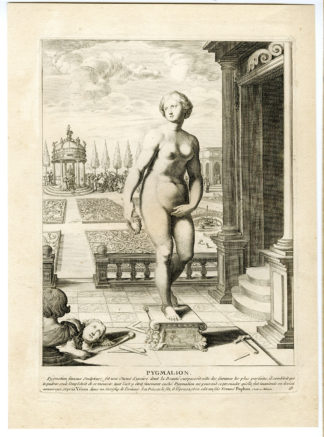 Antique Print-ANTIQUE MYTHOLOGY PRINT-PYGMALION-NUDE-Marolles-1655