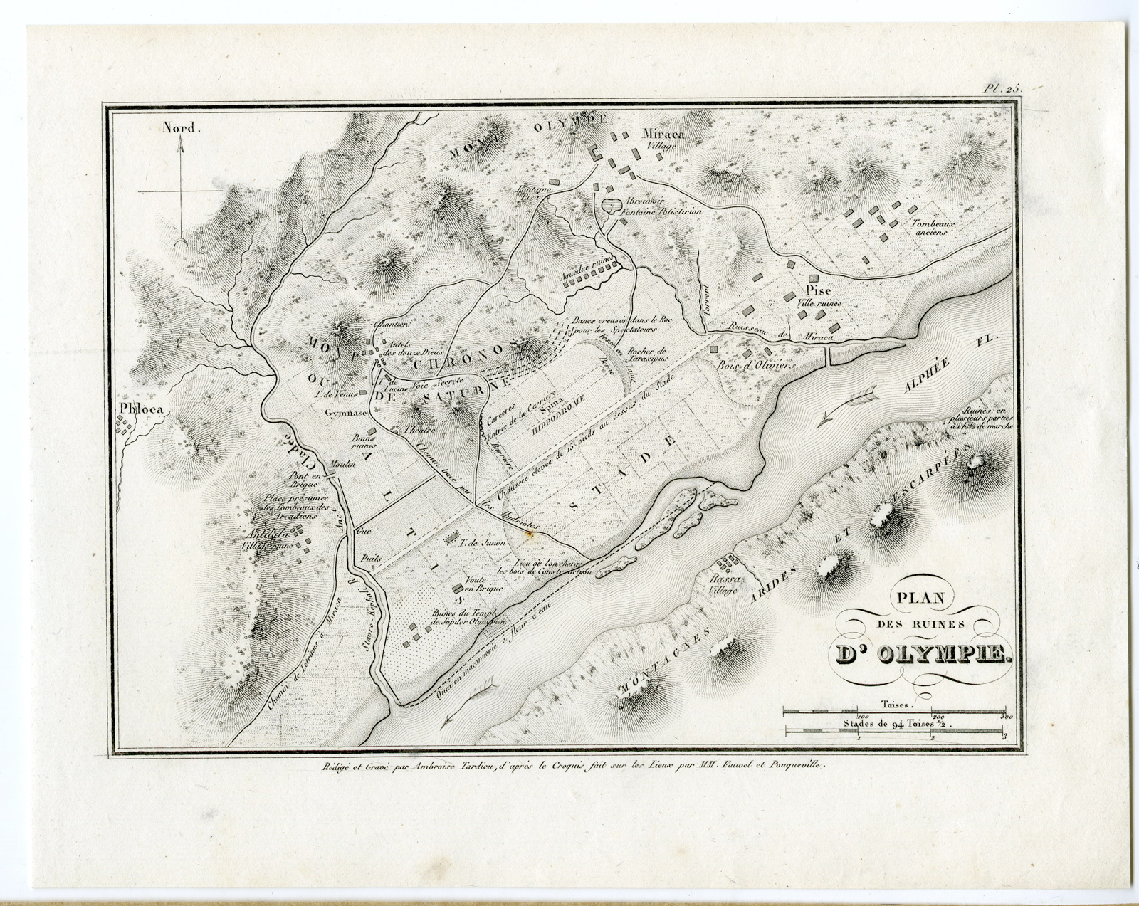 , Antique Print-RUINS OF OLYMPIA-GREECE-Anacharsis-1824, Pictura Antique Prints