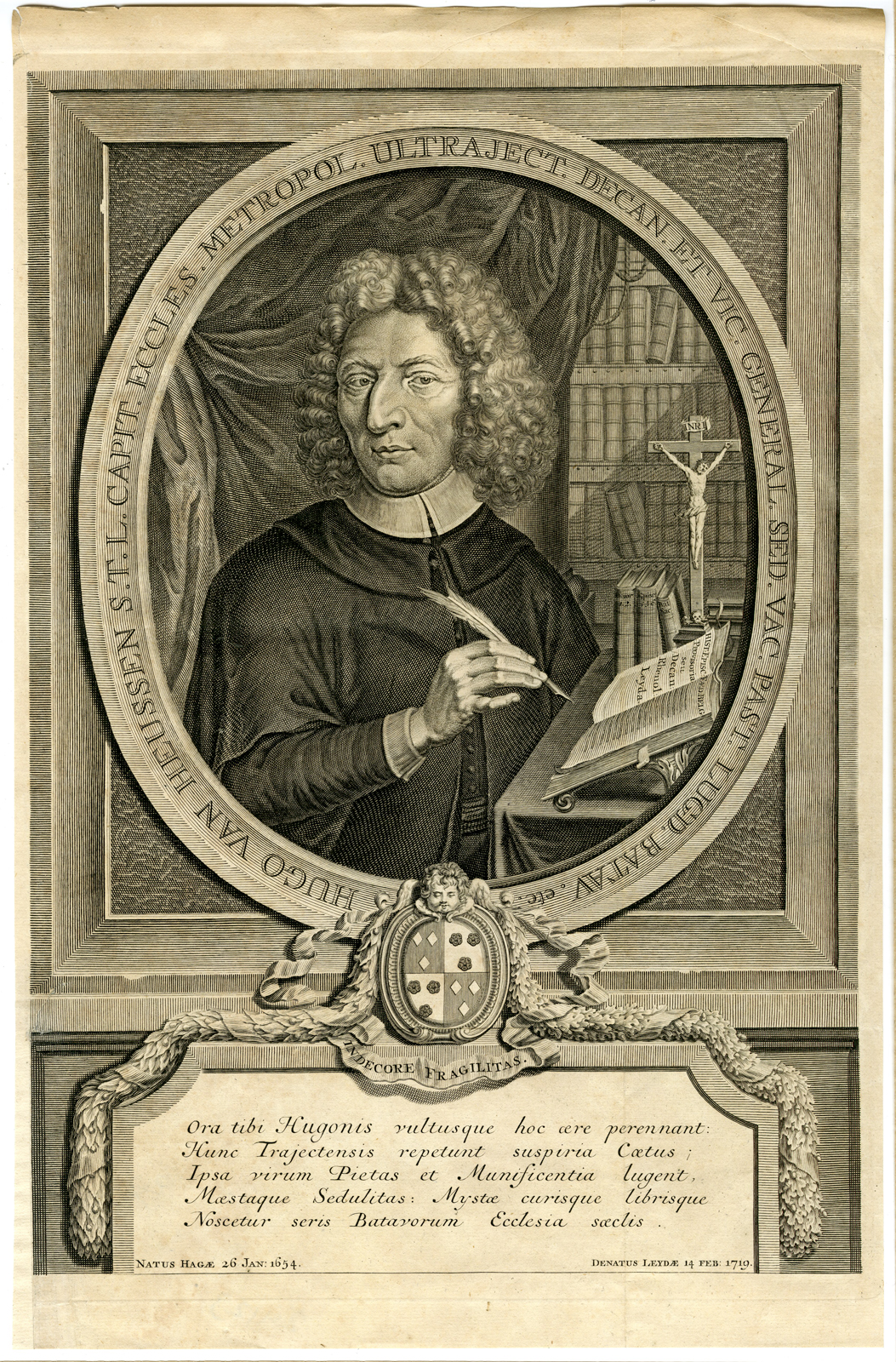 , Antique Print-HUGO V. HEUSSEN-UTRECHT-NETHERLANDS-Anonymous-1733, Pictura Antique Prints