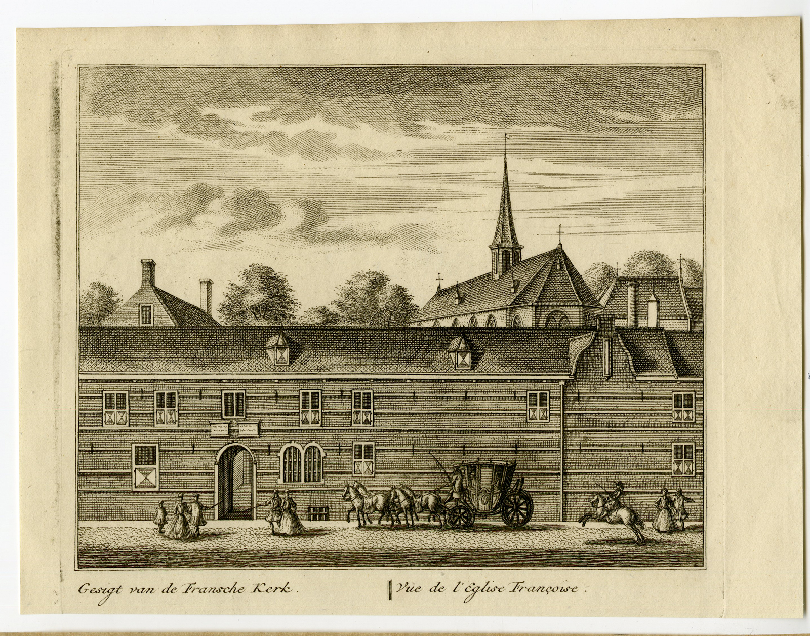 , Antique Print-CHURCH-HOSPITAL-DELFT-NETHERLANDS-Philips-1736, Pictura Antique Prints