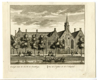 Antique Print-VIEW-FRENCH CHURCH-DELFT-NETHERLANDS-Rademaker-1736