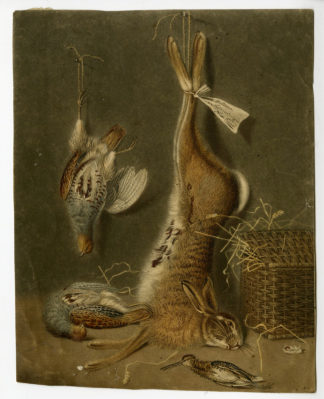 Antique Print-HUNTING SCENE-GAME-STILL LIVE-Stevens-19th.c.