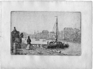 Rare Antique Print-AMSTERDAM-AMSTEL VIEW-BOATS-CARRIAGE-de Groot-1892