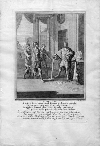 Antique Print-BIBLE-DAVID-BETHLEHEM-KING-Luyken-1708