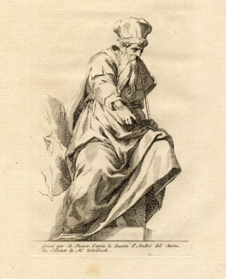 Antique Print-MAN SEATING-PHILOSOPHER-Picart-1734