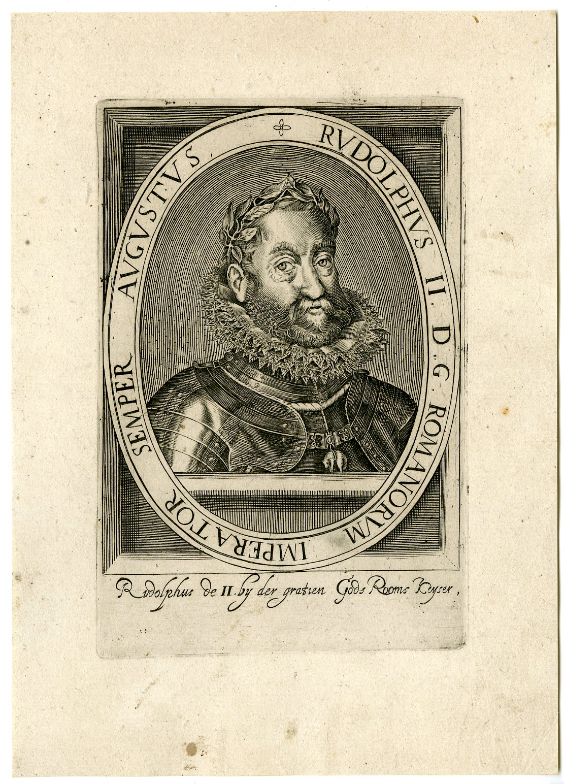, Antique Print-RUDOLF II-HOLY ROMAN EMPEROR-GOLDEN FLEECE-c. 1595, Pictura Antique Prints
