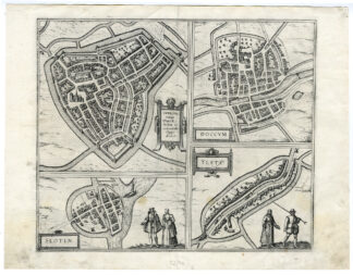Antique Print-SNEEK-DOKKUM-SLOTEN-IJLST-Braun-Hogenberg-c.1588