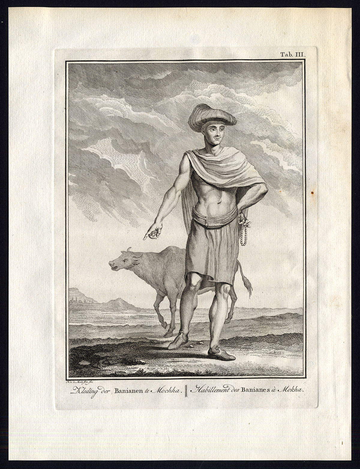 , Antique Print-BANYAN-BANIAN-COSTUME-YEMEN-MOCHA-MOKHA-Niebuhr-Meer-1774, Pictura Antique Prints