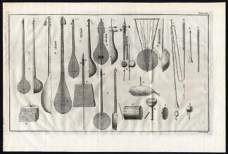 Antique Print-EASTERN MUSICAL INSTRUMENTS-ORIENTAL-Niebuhr-Fritsch-1776