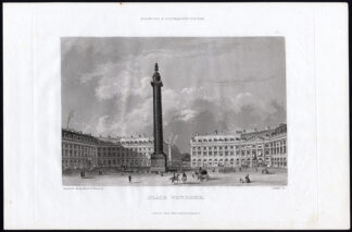 Antique Print-Aquatint-PARIS-PLACE VENDOME-Pl. 2-Salathe-Gavard-1845