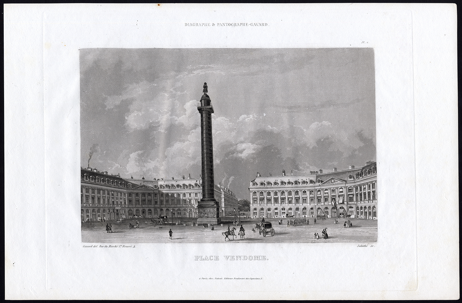 Ab3574 416x273 Antique Print-Aquatint-PARIS-PLACE VENDOME-Pl. 2-Salathe-Gavard-1845
