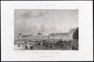 Antique Print-Aquatint-PARIS-TUILERIES-GARDEN-Pl. 16-Salathe-Gavard-1845
