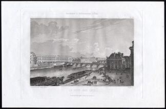 Antique Print-Aquatint-PARIS-PONT DES ARTS-BRIDGE-Pl. 10-Salathe-Gavard-1845