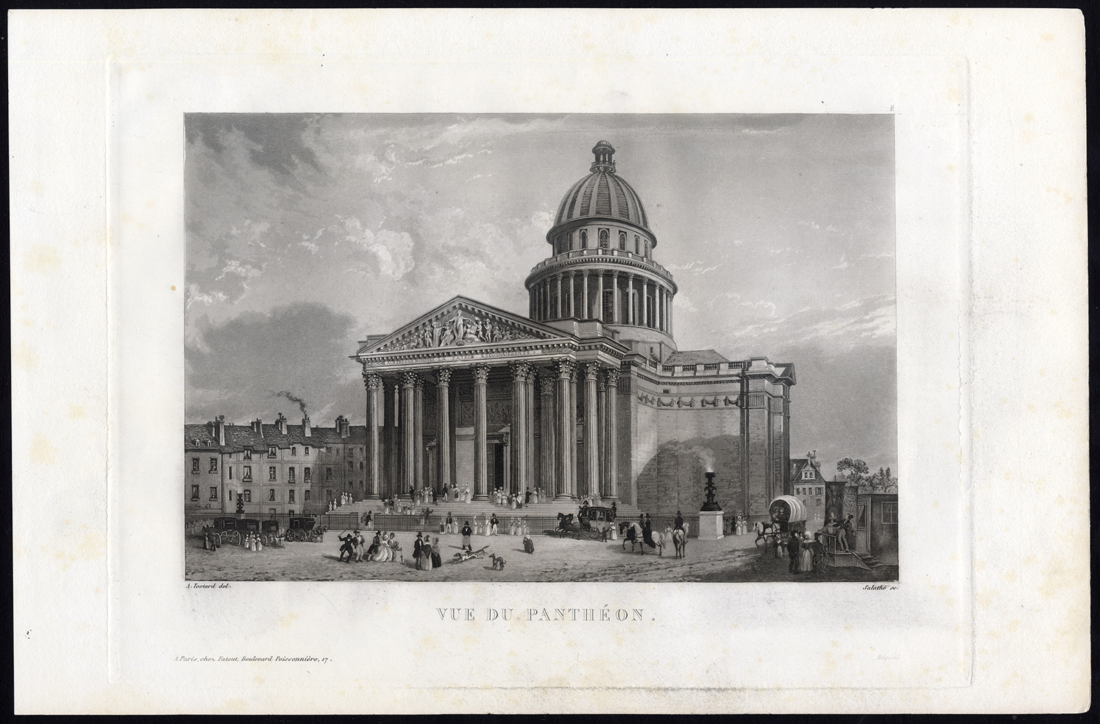 , Antique Print-Aquatint-PARIS-PANTHEON-MAUSOLEUM-Pl. 8-Salathe-Testard-1845, Pictura Antique Prints
