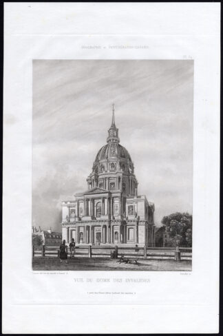 Antique Print-Aquatint-PARIS-HOTEL DES INVALIDES-DOME-Pl. 14-Salathe-Gavard-1845