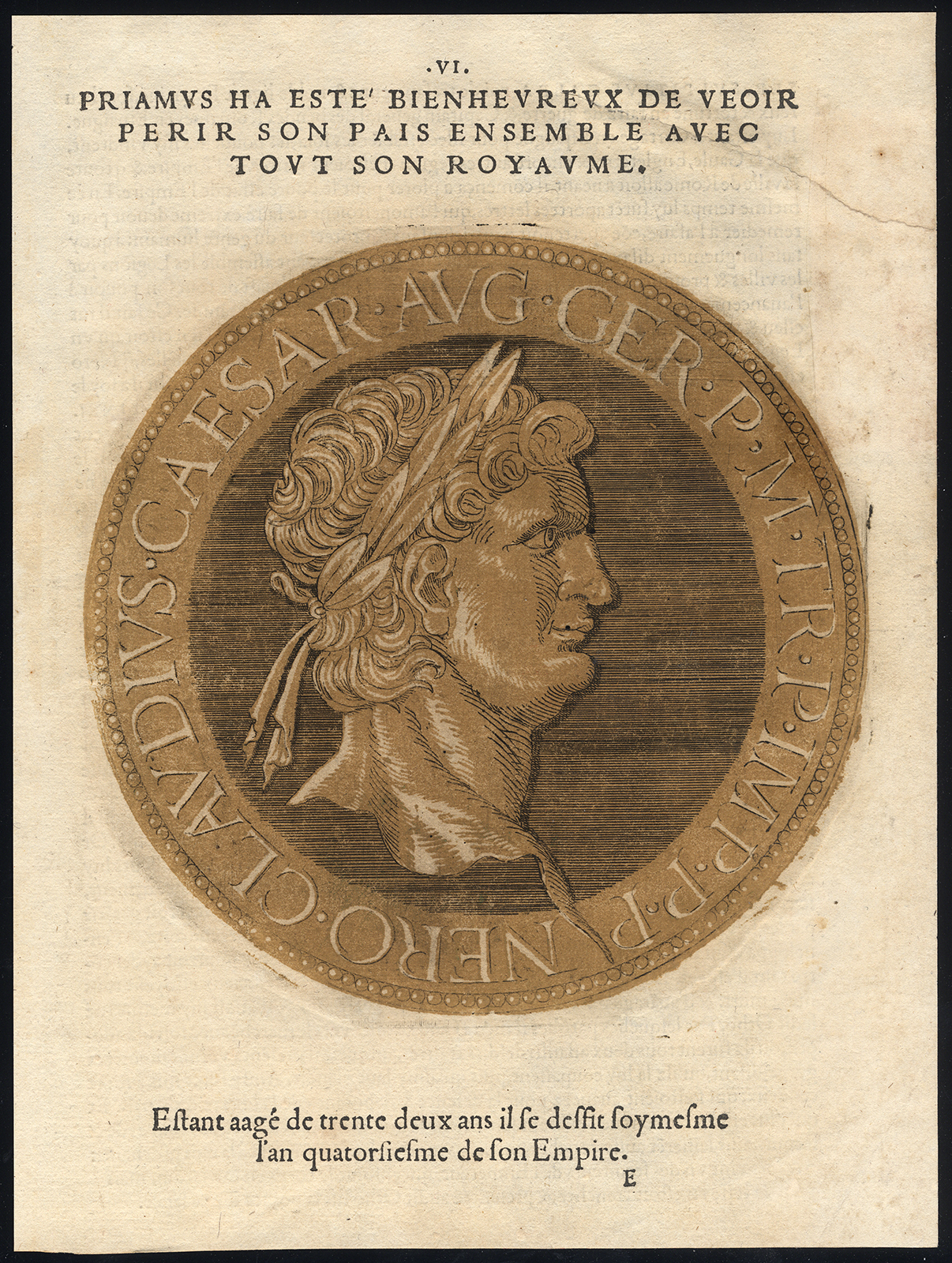 , Antique Portrait Print-NERO-ROMAN EMPEROR-Jegher-Goltzius-1645, Pictura Antique Prints