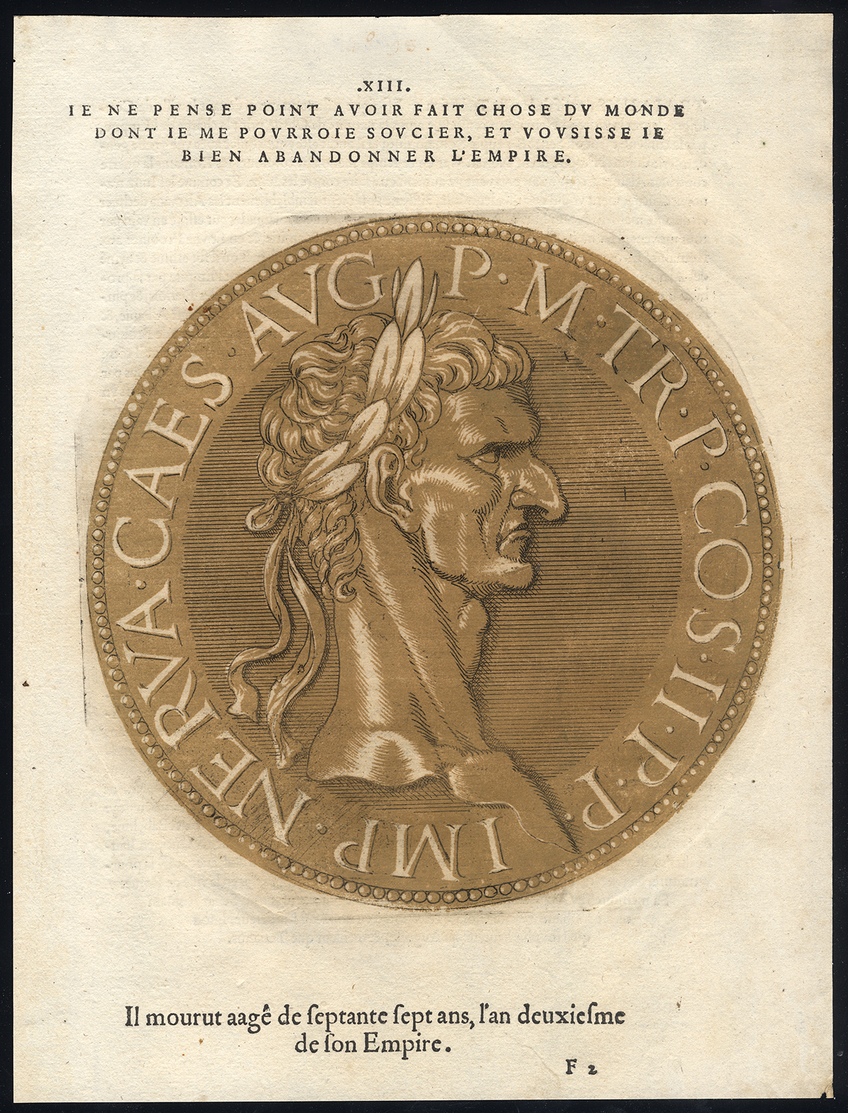 , Antique Portrait Print-NERVA-ROMAN EMPEROR-Jegher-Goltzius-1645, Pictura Antique Prints