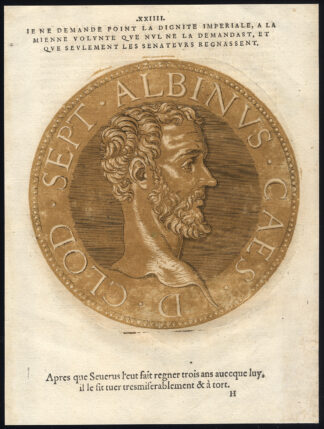 Antique Portrait Print-CLODIUS ALBINUS-ROMAN EMPEROR-Jegher-Goltzius-1645