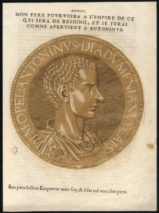 Antique Portrait Print-DIADUMENIAN-ROMAN EMPEROR-Jegher-Goltzius-1645