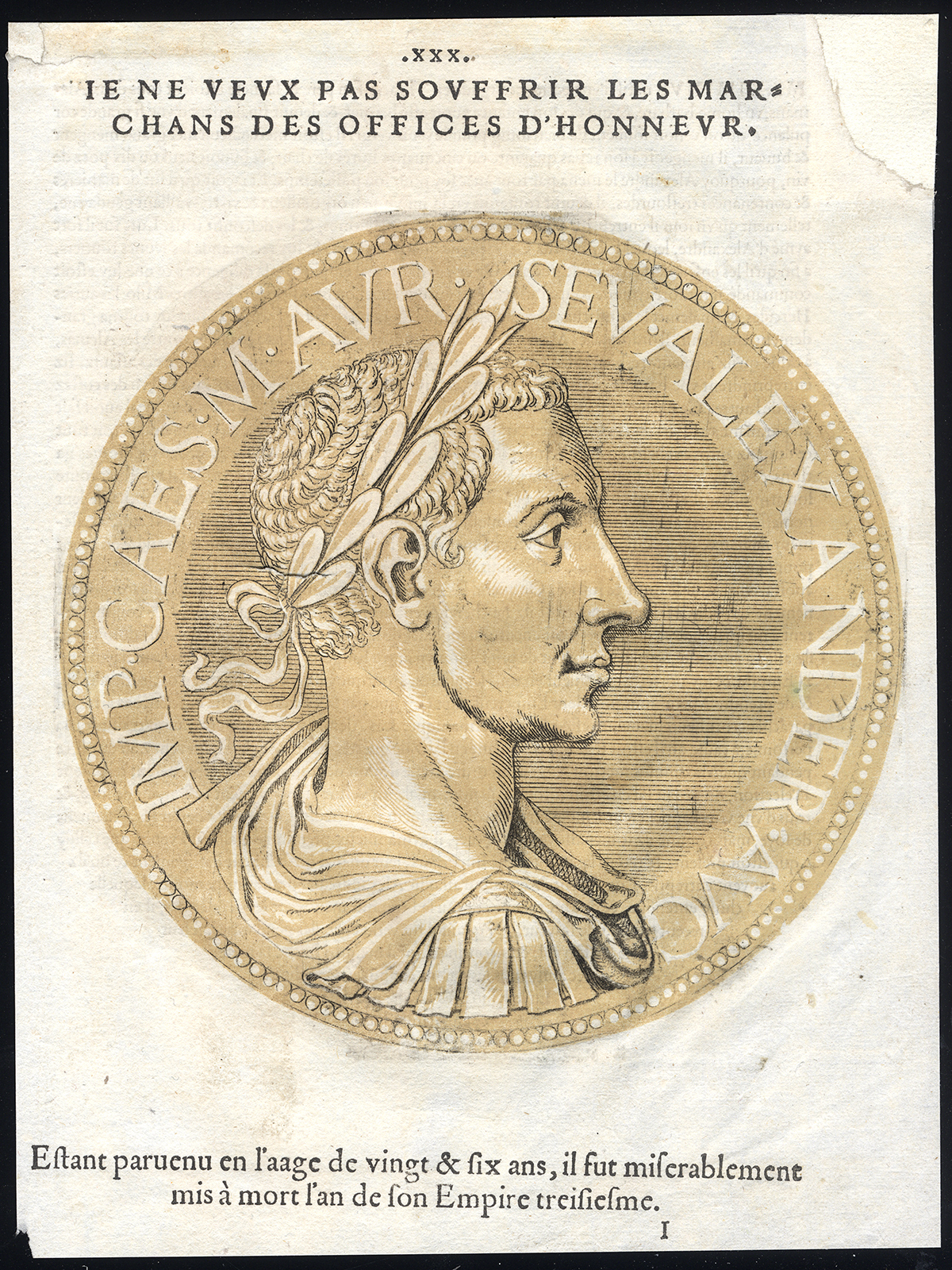 , Antique Portrait Print-ALEXANDER SEVERUS-ROMAN EMPEROR-Jegher-Goltzius-1645, Pictura Antique Prints