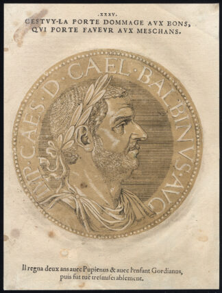 Antique Portrait Print-BALBINUS-ROMAN EMPEROR-Jegher-Goltzius-1645