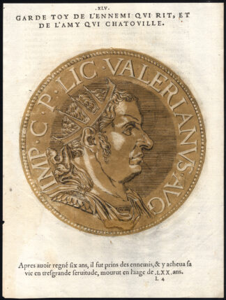 Antique Portrait Print-VALERIAN-ROMAN EMPEROR-Jegher-Goltzius-1645