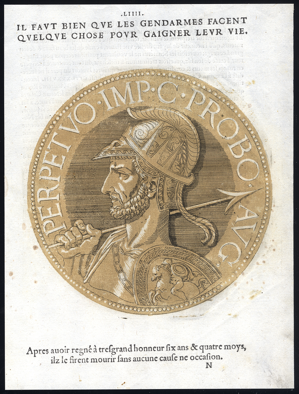 , Antique Portrait Print-PROBUS-ROMAN EMPEROR-Goltzius-1559, Pictura Antique Prints