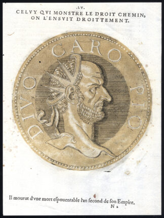 Antique Portrait Print-CARUS-ROMAN EMPEROR-Jegher-Goltzius-1645