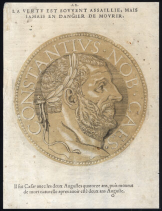 Antique Portrait Print-CONSTANTIUS I-ROMAN EMPEROR-Jegher-Goltzius-1645
