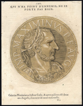 Antique Portrait Print-MAXIMIAN-ROMAN EMPEROR-Jegher-Goltzius-1645
