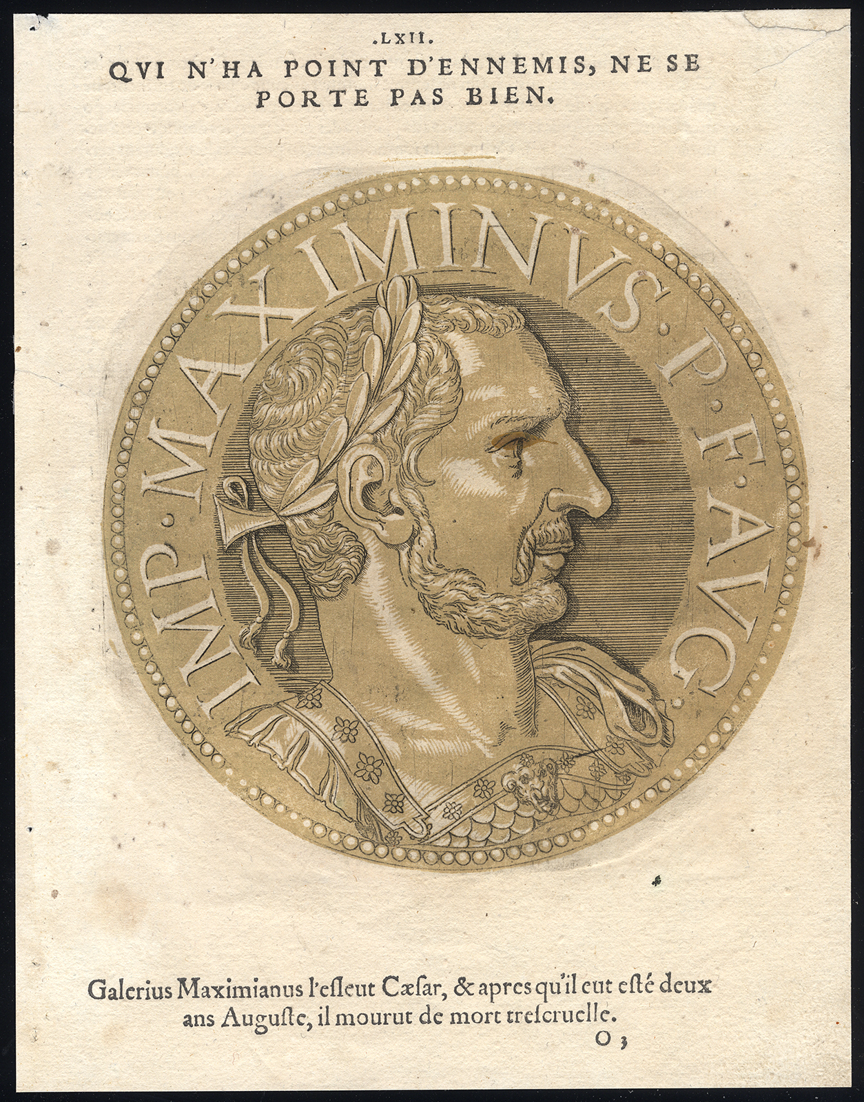 Ab5284 416x531 Antique Portrait Print-MAXIMIAN-ROMAN EMPEROR-Jegher-Goltzius-1645