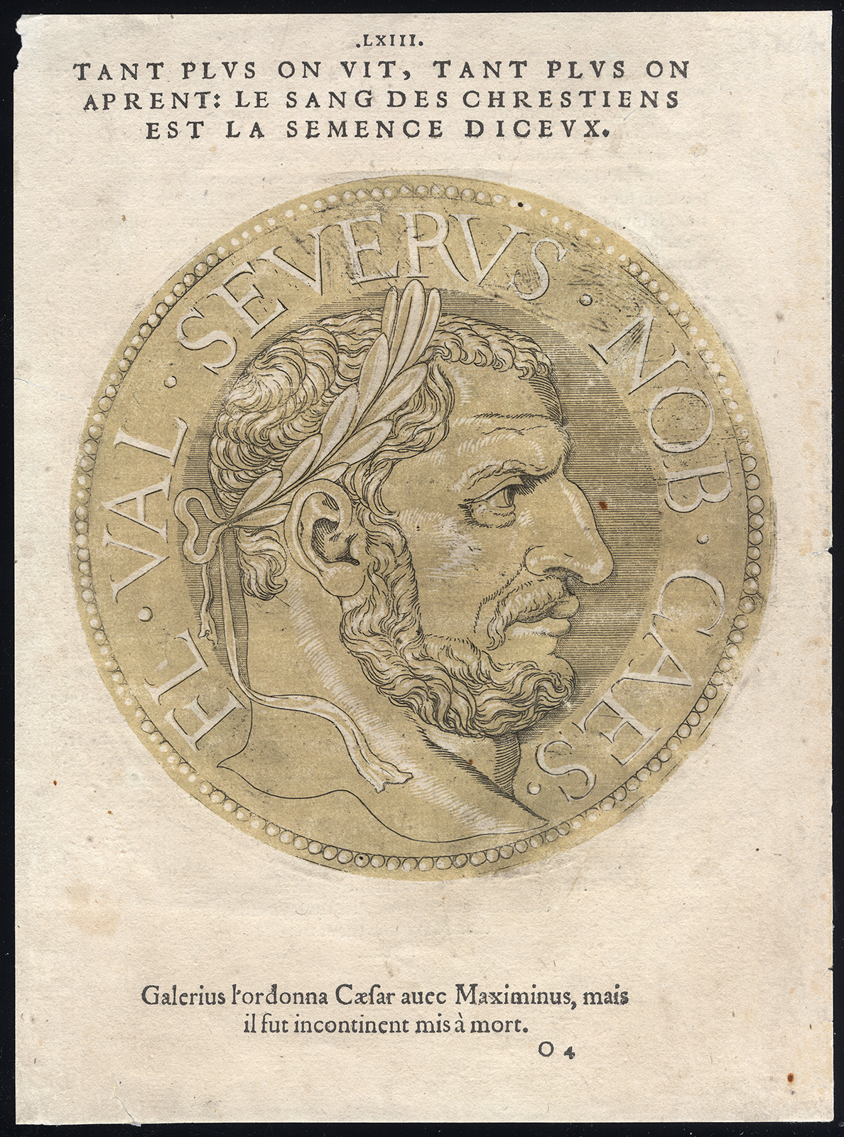 , Antique Portrait Print-SEVERUS-ROMAN EMPEROR-Jegher-Goltzius-1645, Pictura Antique Prints