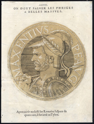 Antique Portrait Print-MAXENTIUS-ROMAN EMPEROR-Jegher-Goltzius-1645