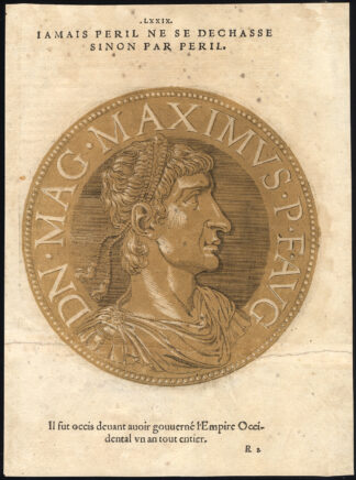 Antique Portrait Print-MAGNUS MAXIMUS-ROMAN EMPEROR-Jegher-Goltzius-1645
